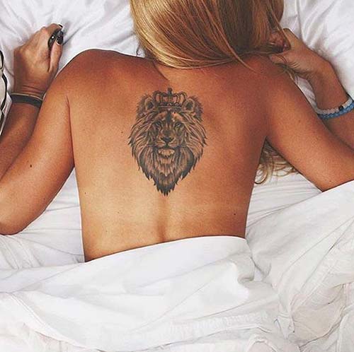 lion tattoo at the back kadın sırtı aslan dövmesi lion tattoo at the back kadın sırtı aslan dövmesi