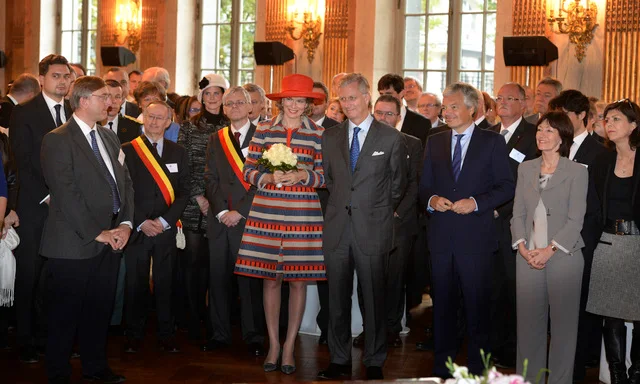 Queen Mathilde of Belgium visited the adapted work company Le Perron in Liege