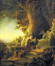 Christ and St Mary Magdalen at the Tomb  by Rembrandt van Rijn (1638)