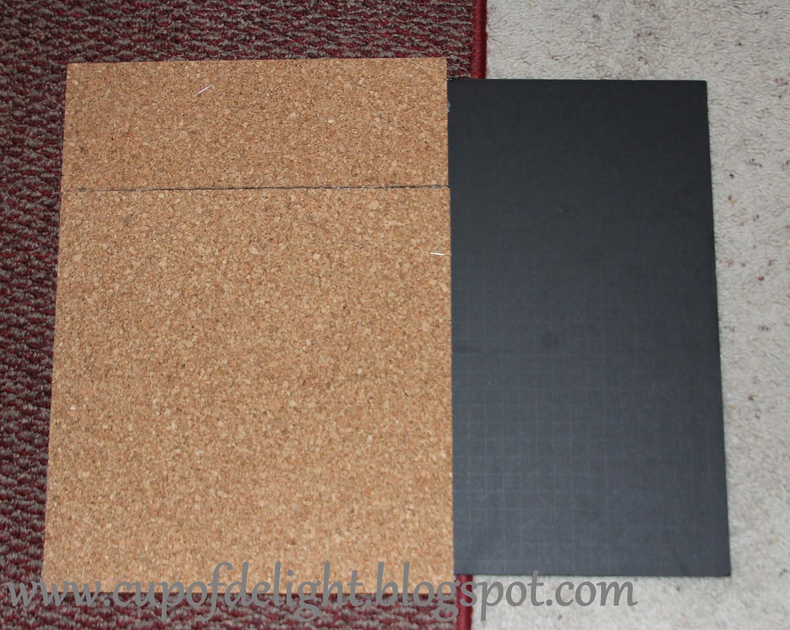 Then, I glued the pieces together onto the foam board to create the