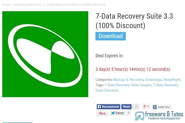 Offre promotionnelle : 7-Data Recovery Suite  3.3 gratuit pendant 3 jours !