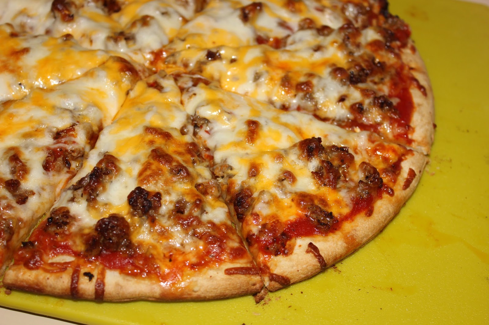 a peek inside What's for Dinner {36} Pizza using a premade Boboli crust