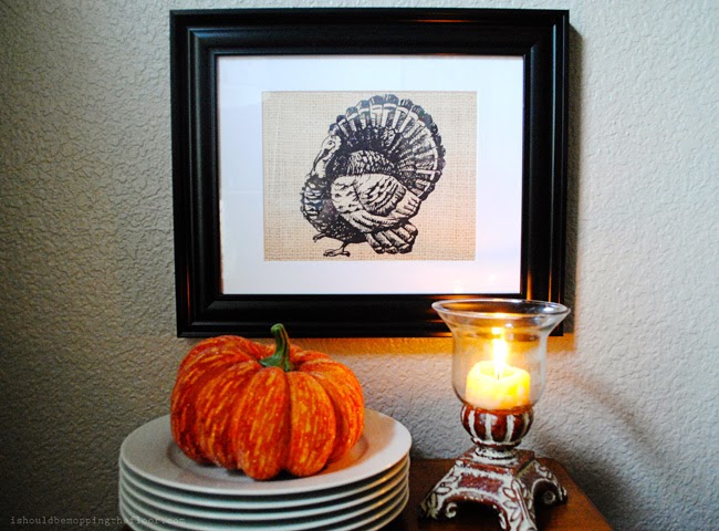 Free Printables: Vintage Thanksgiving images print onto a faux-burlap background: looks just like real burlap (8x10 size). 4 styles.