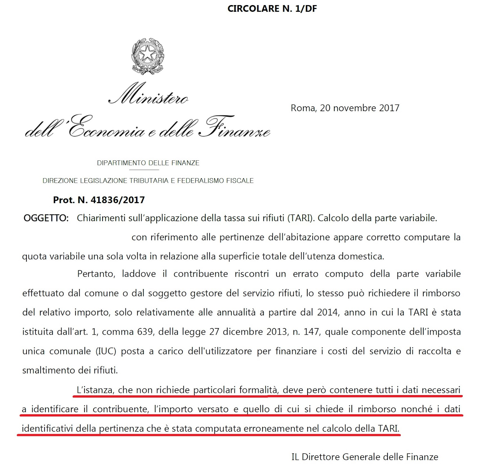 MODULO RIMBORSO TARI SCARICARE