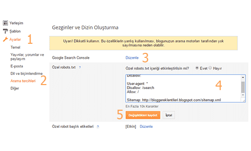 Blogger Her Sayfası için Ayrı Ayrı Açıklama Ekleme Blogger SEO Ayarları