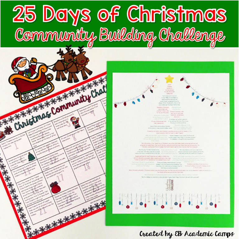 The perfect Christmas classroom community challenge to celebrate the winter holidays in your middle school classroom! The perfect Christmas classroom community challenge to celebrate the winter holidays in your middle school classroom!