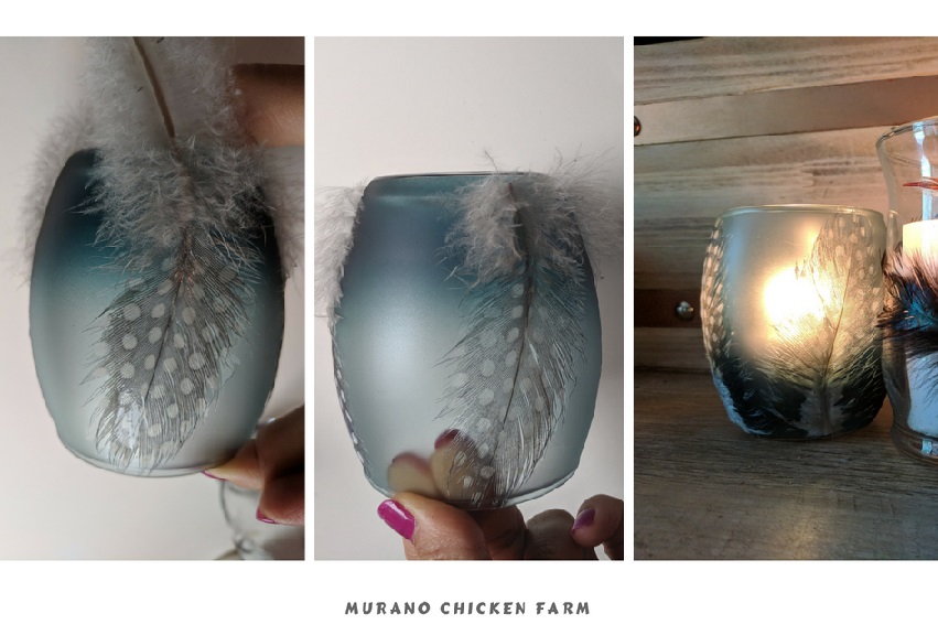 Make a feather candle holder Murano Chicken Farm