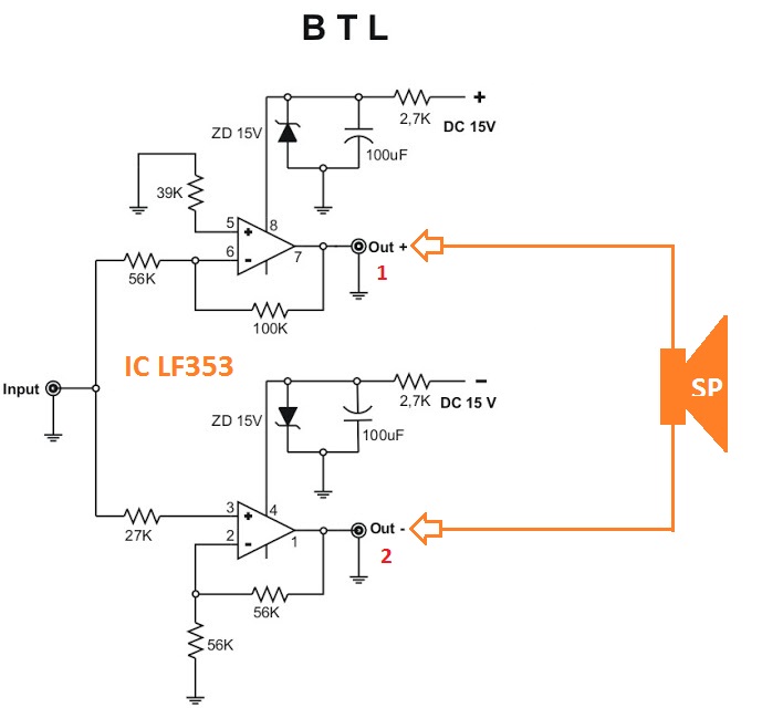 Perbedaan Sistem Power Amplifier OTL, OCL dan BTL Pasang Kabel