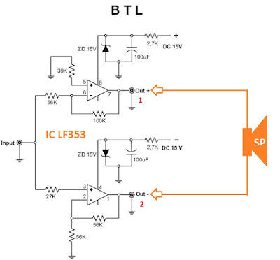 Skema Power Amplifier BTL