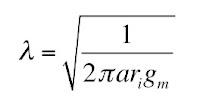 An equation for the length constant of a nerve axon.