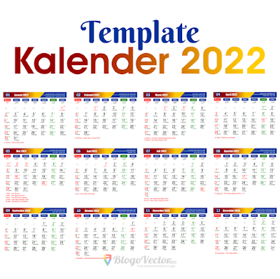 Template Kalender 2022 Logo Vector