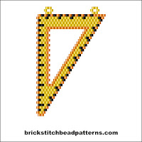 Free brick stitch seed bead necklace pendant pattern color chart