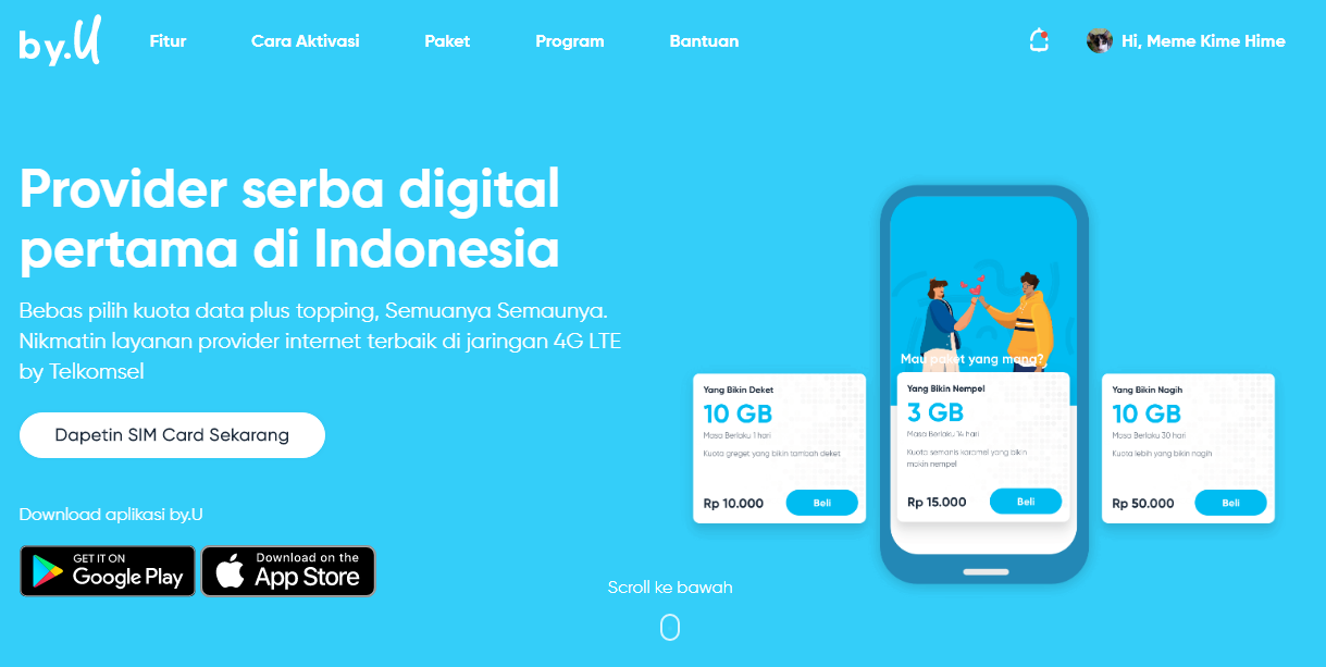 Kartu By.U Telkomsel Provider Internet Terbaru yang Serba Digital