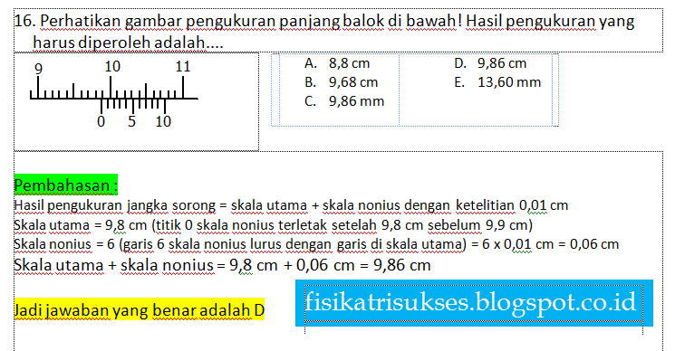 SOAL DAN JAWABAN FISIKA KELAS X SEMESTER 1 