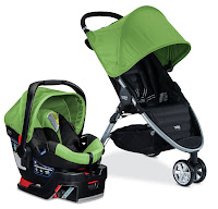 Britax B-Agile 35 Travel System, MEADOW GREEN, with B-Agile stroller, B-safe 35 infant seat & base