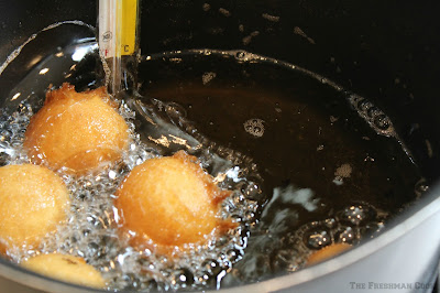 frying the doughnuts