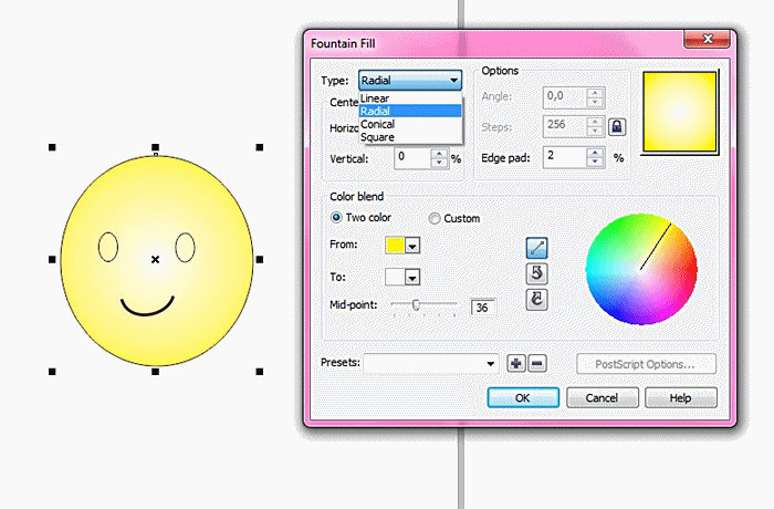 MEMBUAT SIMPLE SMILEY DENGAN COREL DRAW X5
