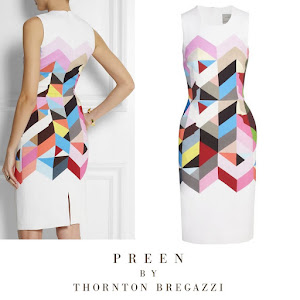 PREEN Printed Stretch Crepe Dress Princess Victoria Style