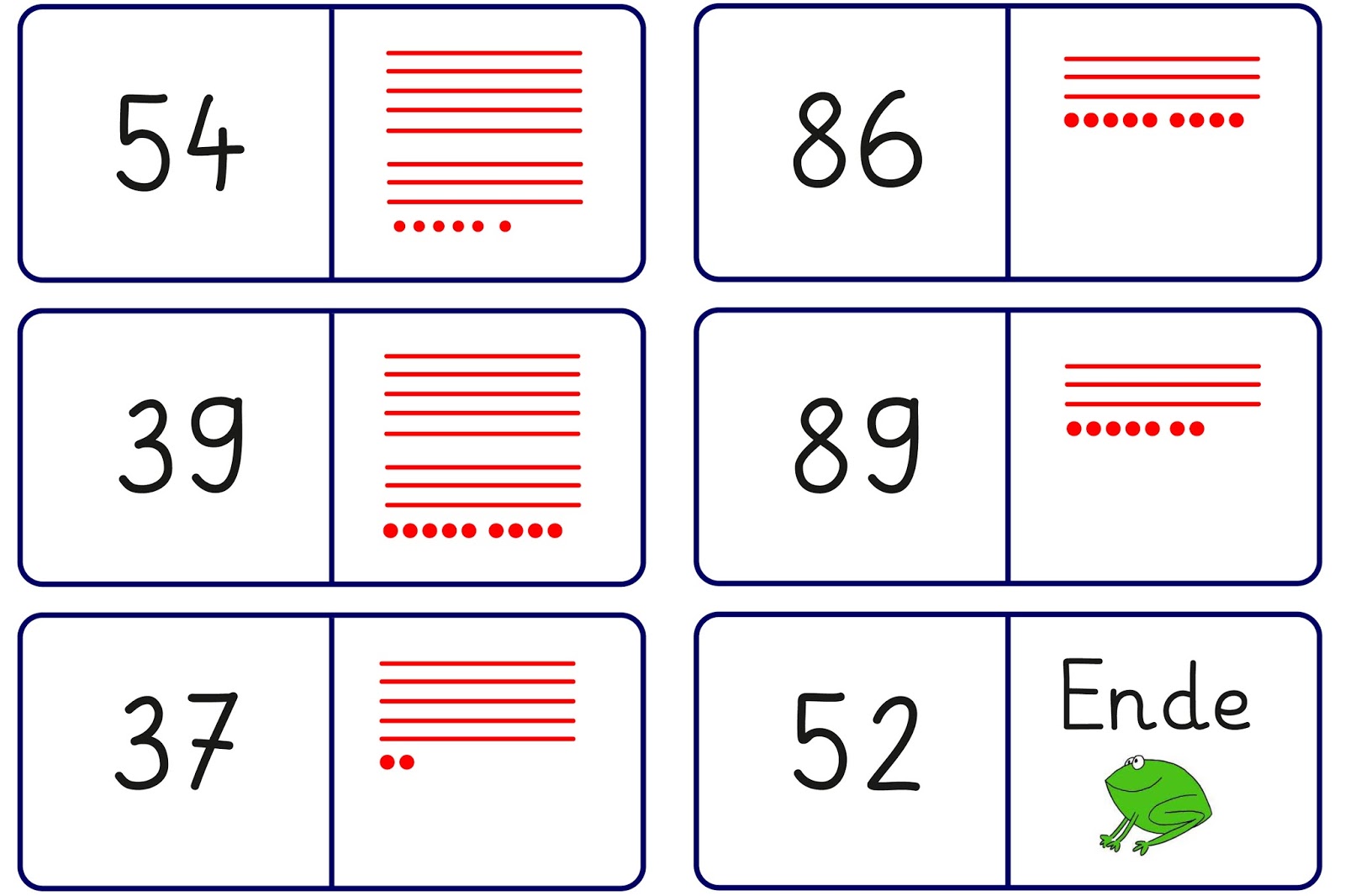 Lernstübchen: Domino zur Zahldarstellung (1)
