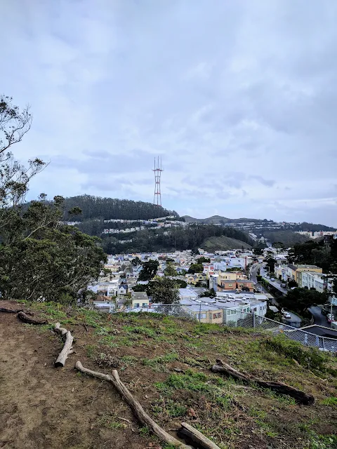 View of Twin Peaks from the 16th Avenue Tiled Steps in San Francisco
