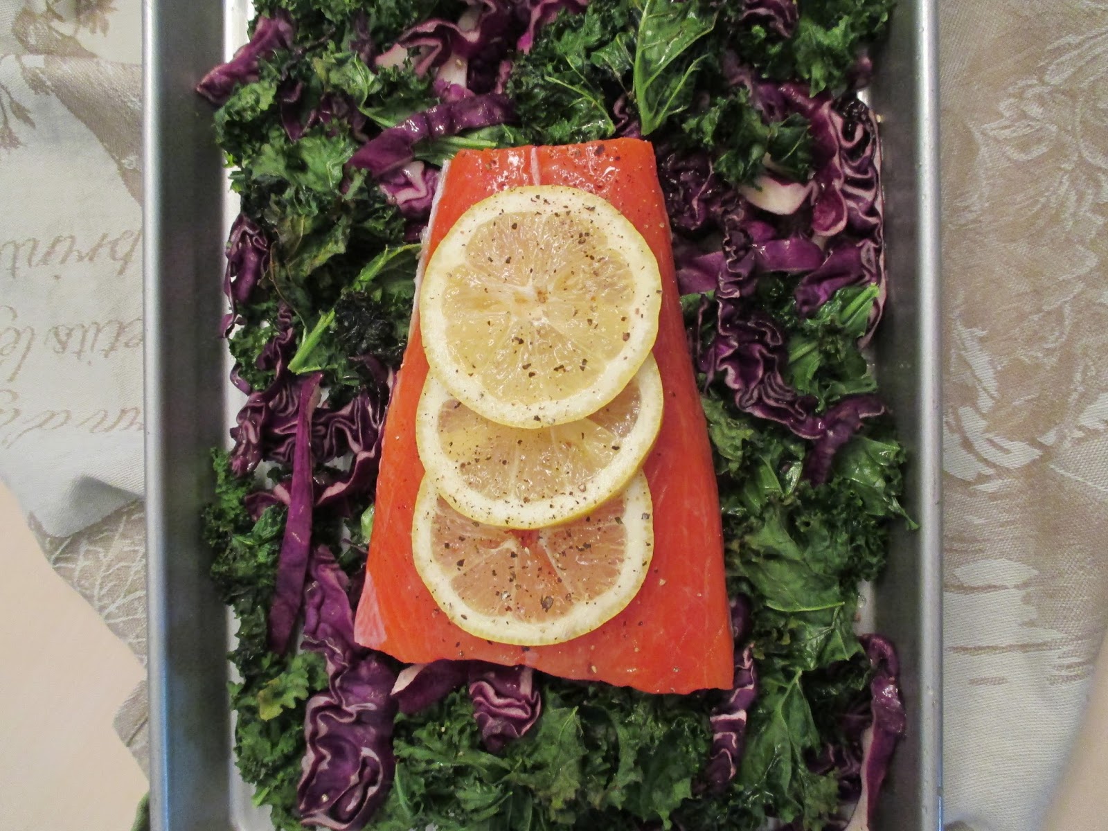 Roasted Salmon With Kale and Cabbage Frugal Family Tree