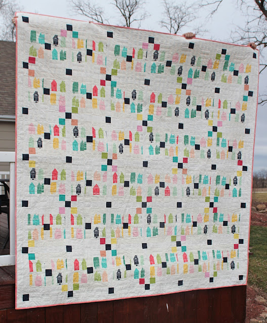 Irish Chain quilt from Irish Chain Quilt book - fabric from Happy Home by Sew Caroline