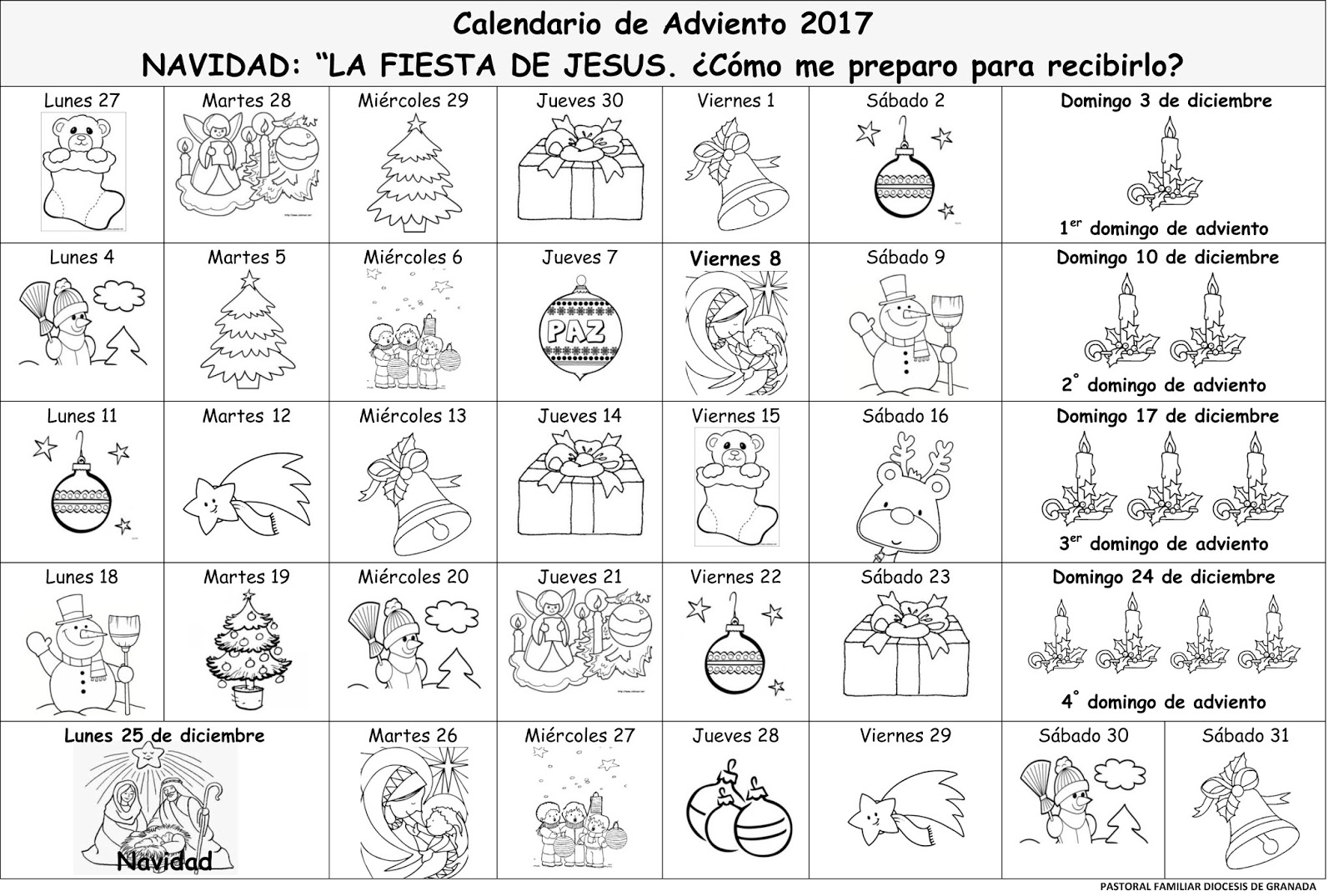 adviento para colorear