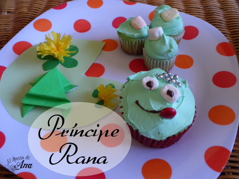 Cupcake e invitación del príncipe rana