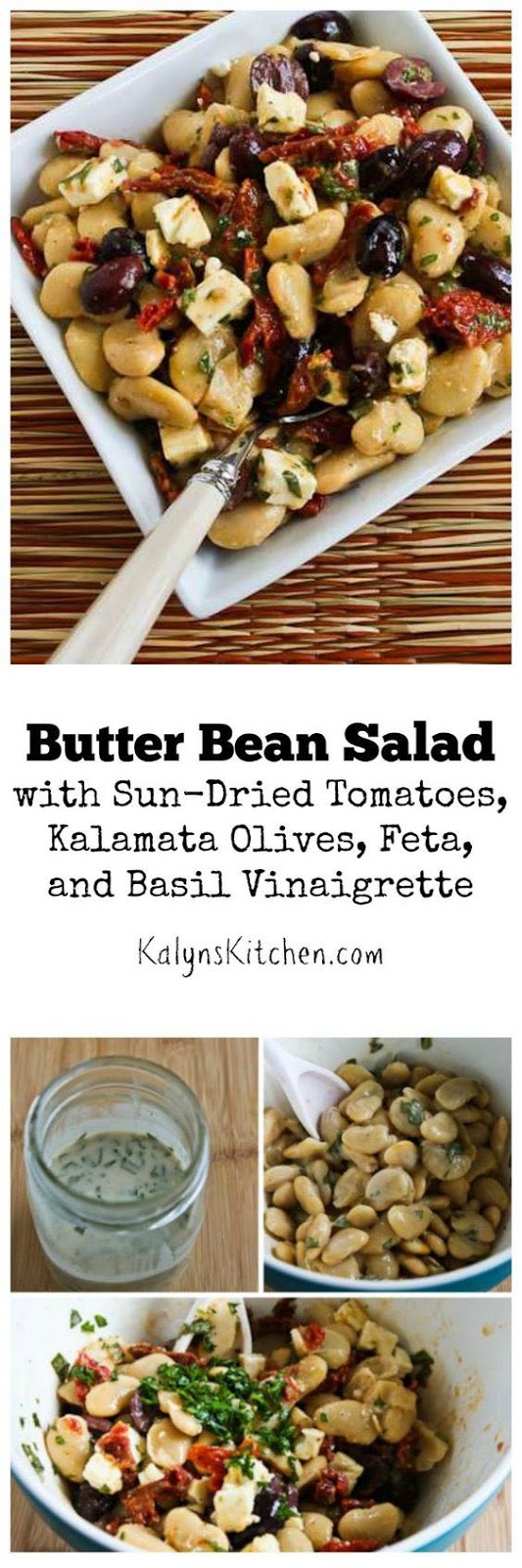 Butter Bean Salad with SunDried Tomatoes, Kalamata Olives, Feta, and