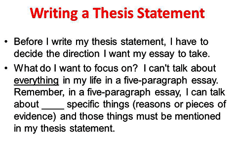 Decide on a thesis