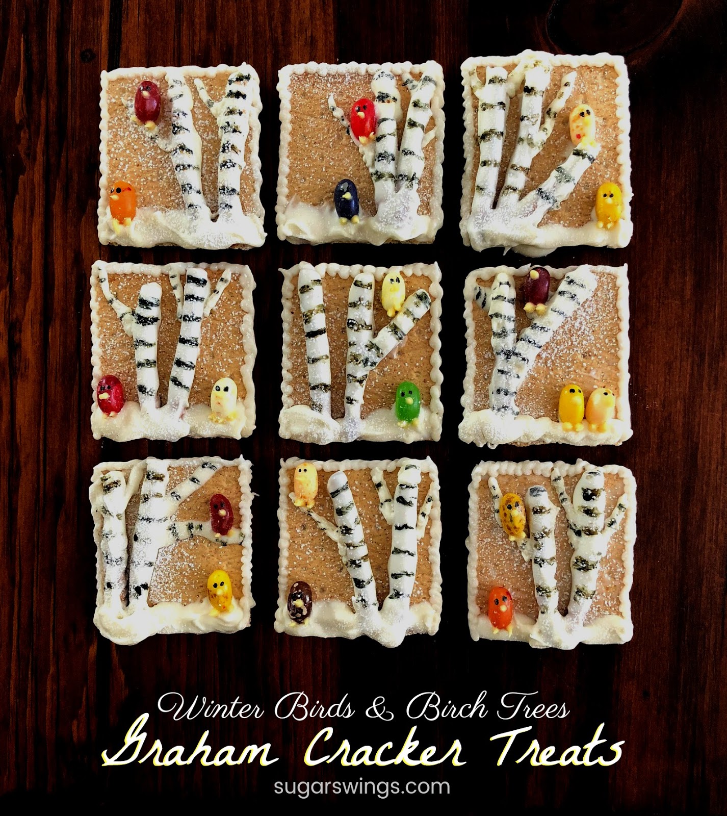 Sugar Swings! Serve Some Winter Birds & Birch Trees Graham Cracker Treats