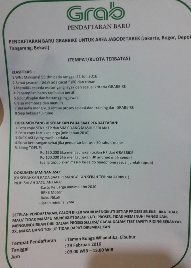 Tempat Pendaftaran Grab Bike Di Bogor Info Dan Alamat Kantor Grab