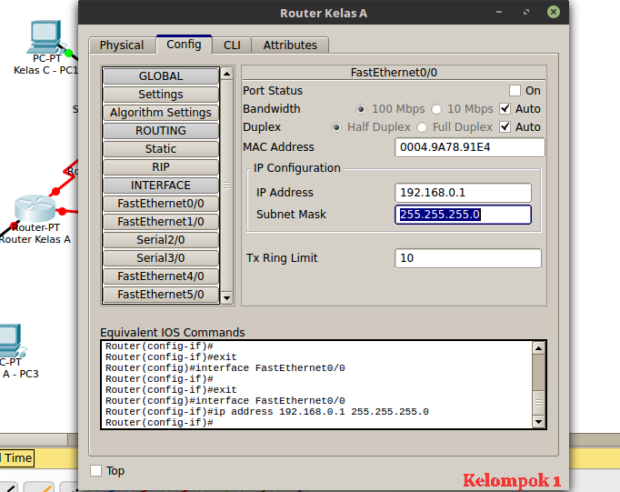 Simulasi Jaringan Komputer di Cisco Packet Tracer Menggunakan 3 Router