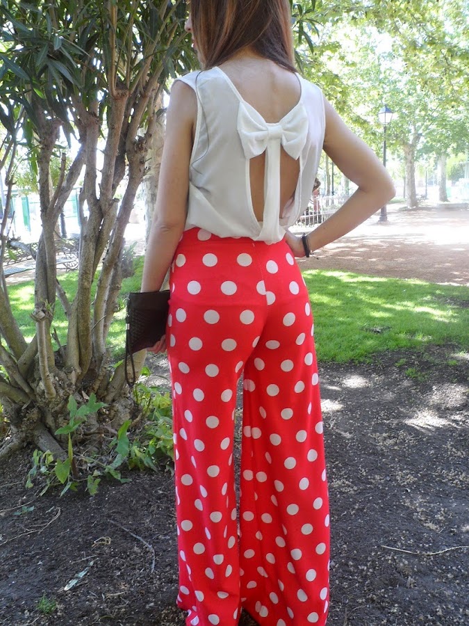 Polka dots palazzo pants