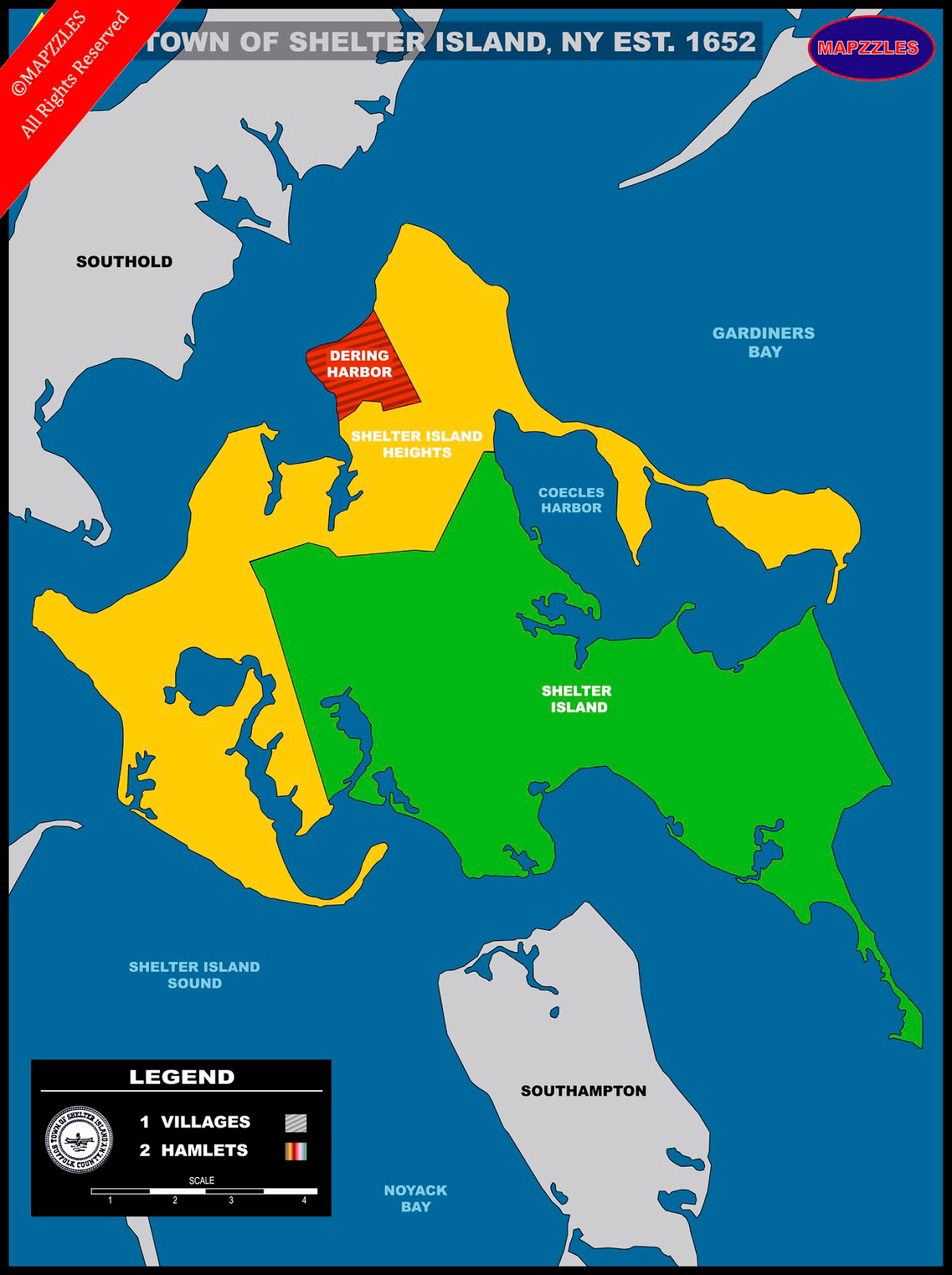 Mapzzles Full Size Maps Shelter Island