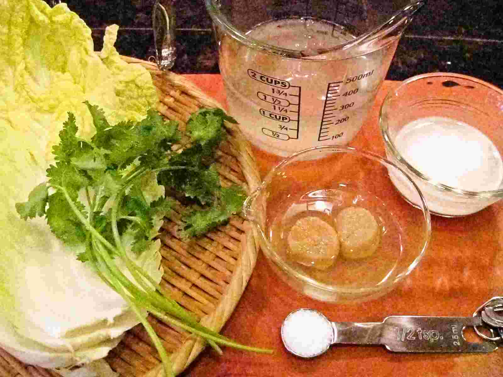 Recipes for Tom Hakusai to kaibashira no nikomi / napa cabbage stewed