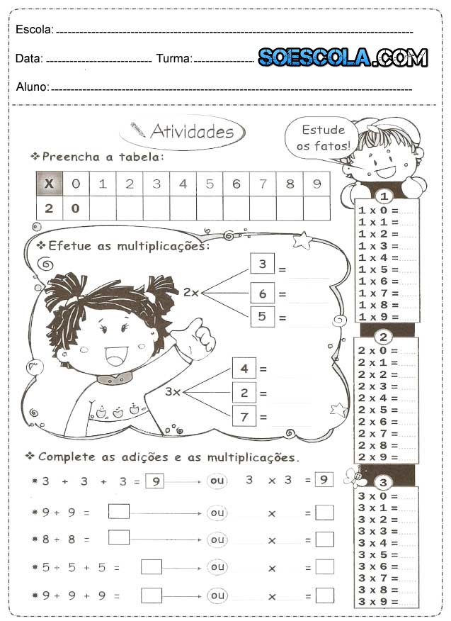 Atividades para Imprimir para o 3º Ano do Ensino Fundamental