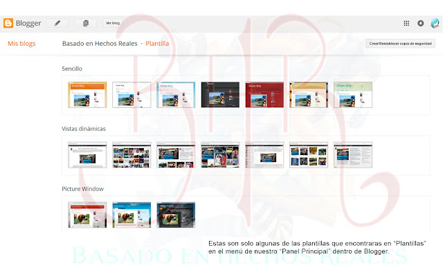 Plantilla del Blog - Así lo Hice Estas son algunas de las plantillas que trae predeterminadas blogger, son sencillas pero muy cómodas.