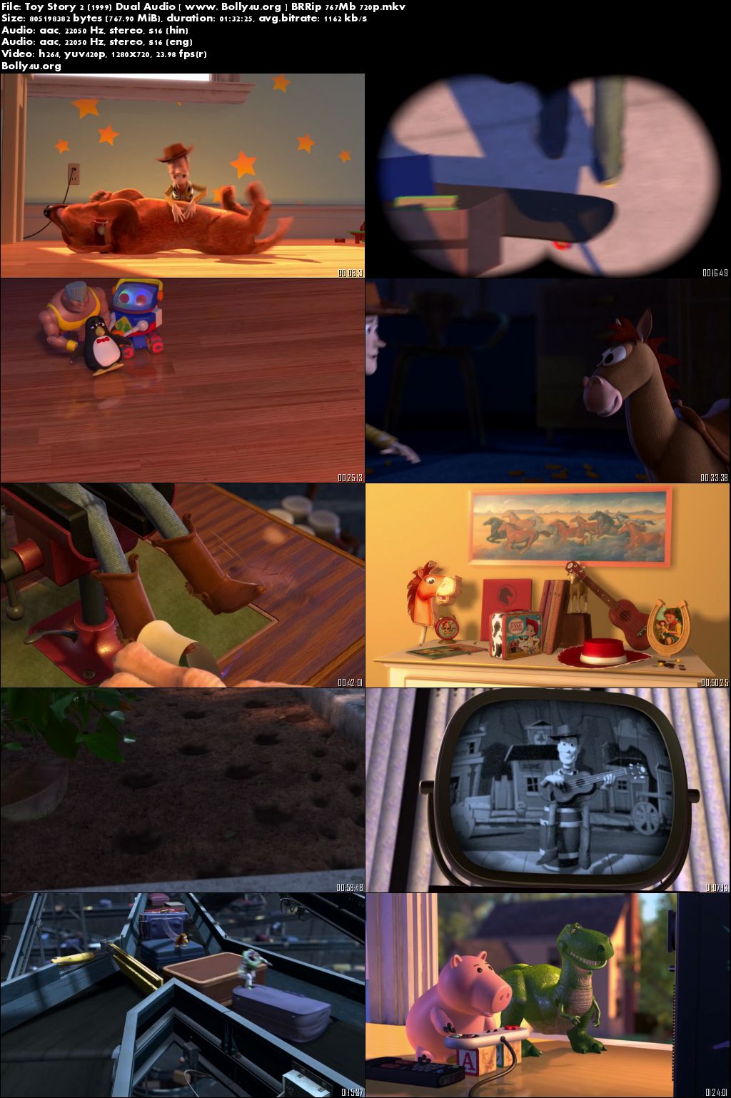 Toy Story 2 (1999) BRRip 750MB 720p Hindi Dual Audio Download