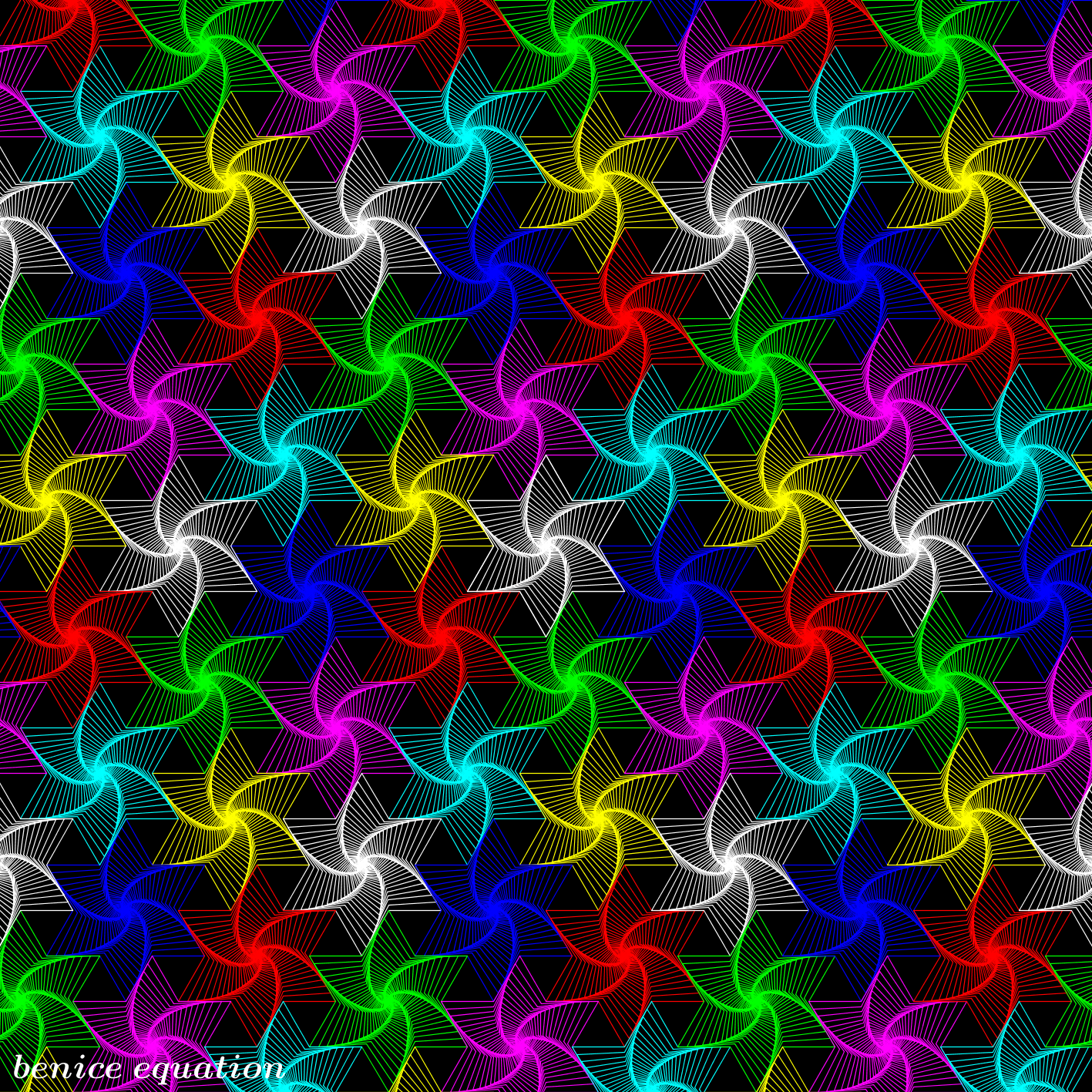Fun math art (pictures) benice equation Tiling using Nested Stars (2)