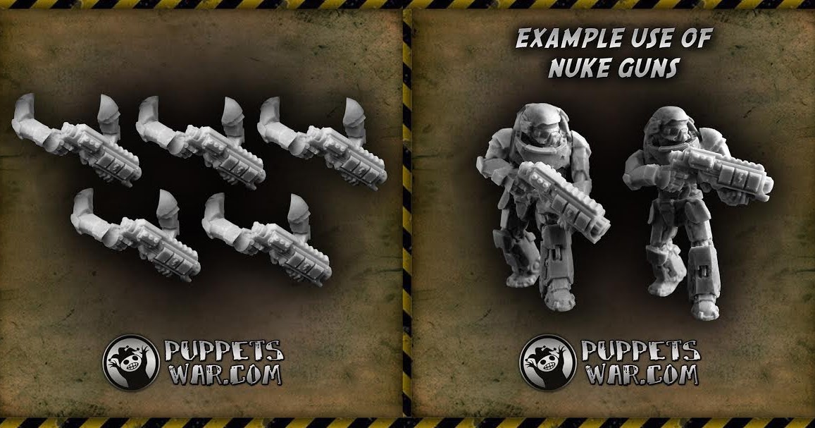 Wargame News and Terrain Puppetswar New SciFi Double Grip Nuke Gun