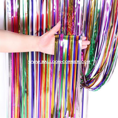 Rainbow Foil Curtain / Tirai Foil Pelangi