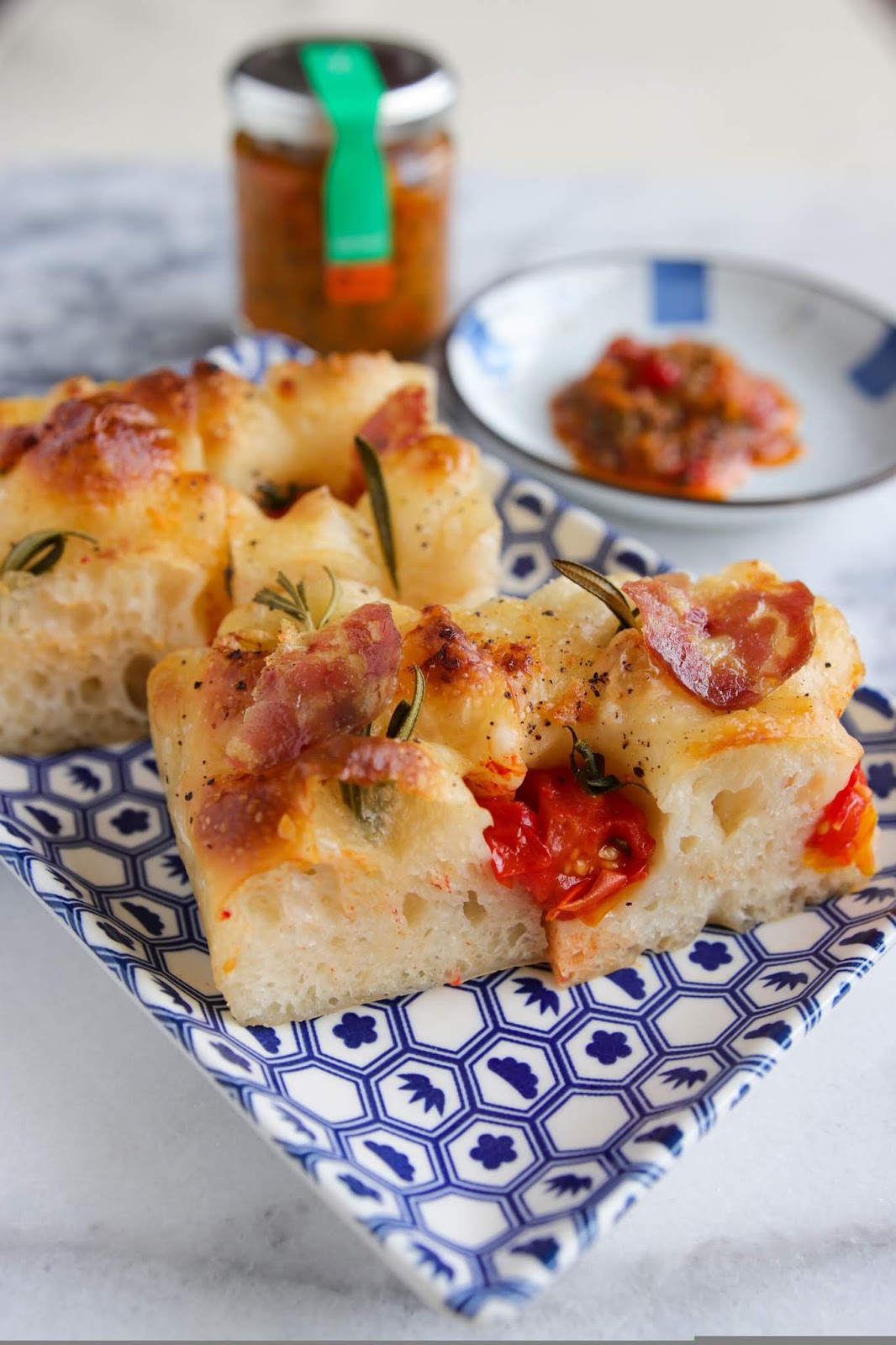 In Cookie Haven Rosemary, Tomatoes Sourdough Focaccia