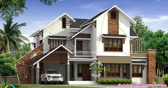  Modern  slanting roof house  by Greenline Kerala  home  