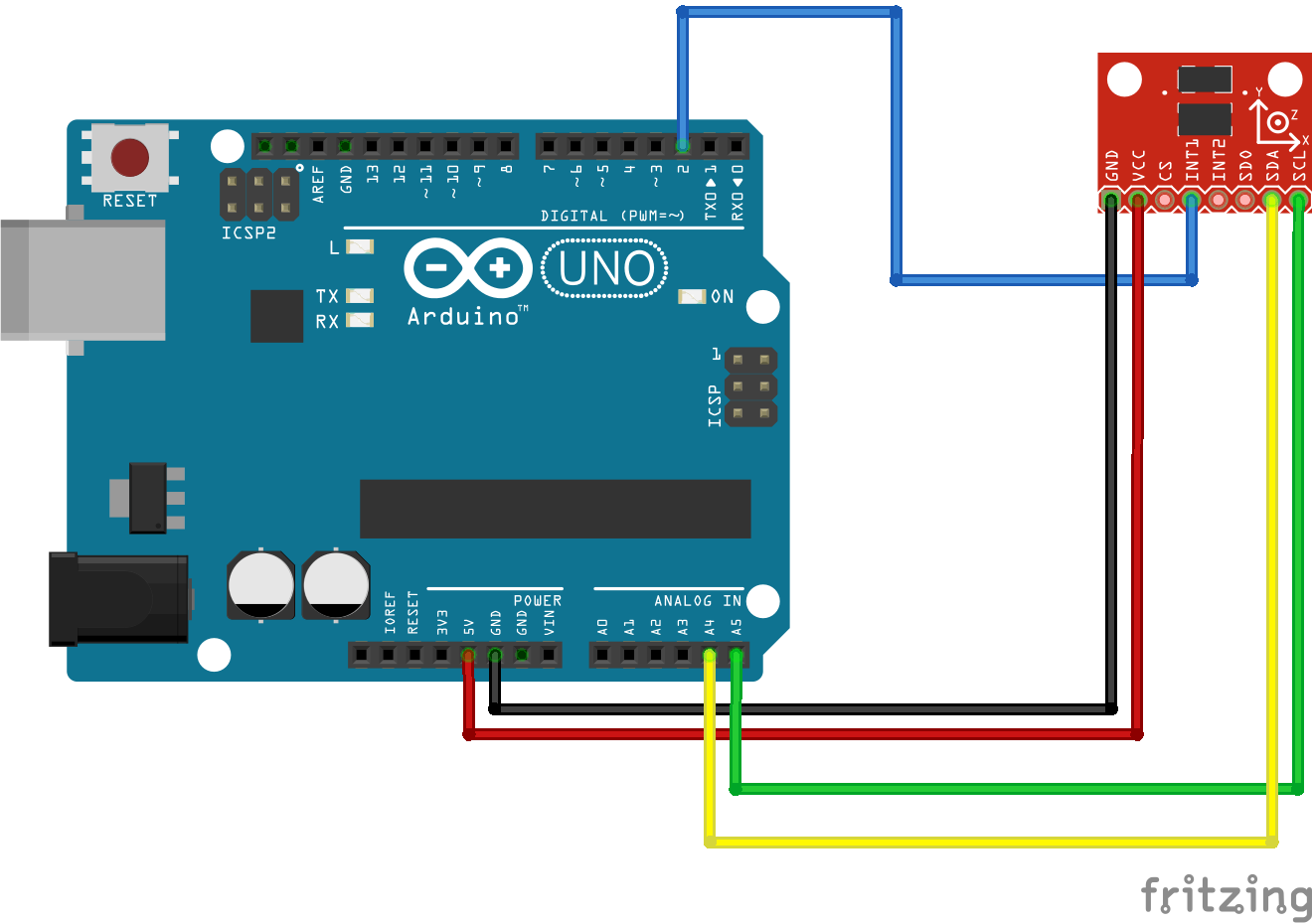 DHOB (IU5SGN): Wakeup Arduino da interrupt con ADXL345