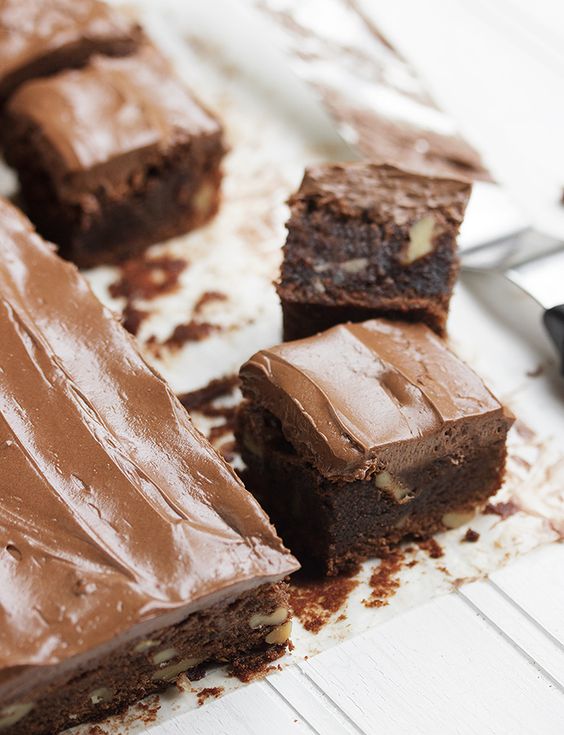 Frosted Chocolate Brownies The Dinner Recipes Ideas