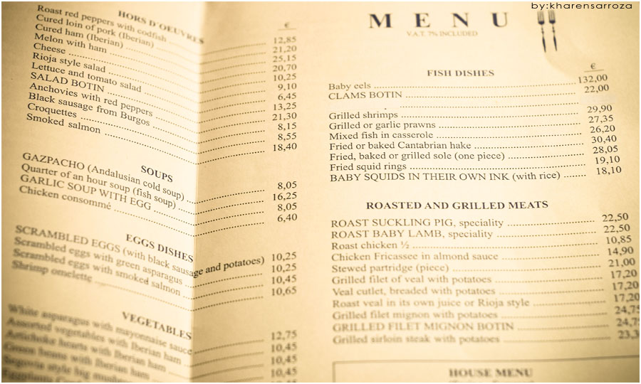 Botin Restaurant Menu Prices Botin Restaurant Menu Prices