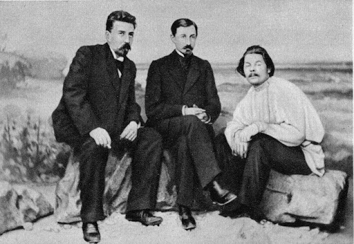 Максим Горький, Иван Бунин и Николай Телешов в Ялте, 1900 год
