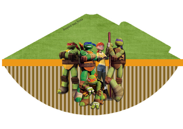 Tortugas Ninja: Invitaciones, Imprimibles para Fiestas y Etiquetas para Candy Bar para Imprimir Gratis. Gorros para imprimir gratis de Tortugas Ninja.