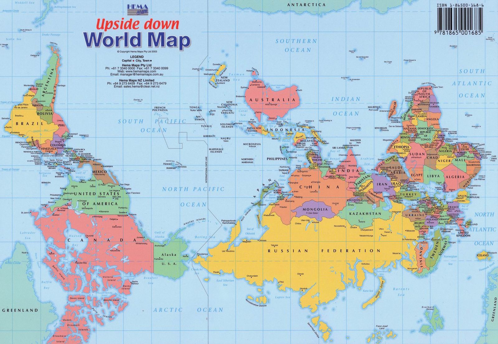 School world in action upside down word map